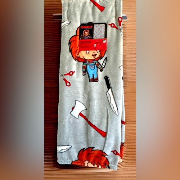 Jay Franco Other - Chucky Doll Halloween Plush Throw 50"x70" Soft Blanket Grey Horror Wanna Play